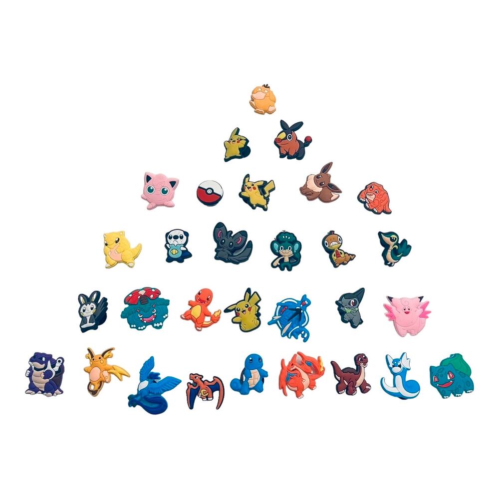 Pokémon Pikachu Shoe Charms 30pc for Croc Shoes Zip Bags Dragons Dinosaurs New